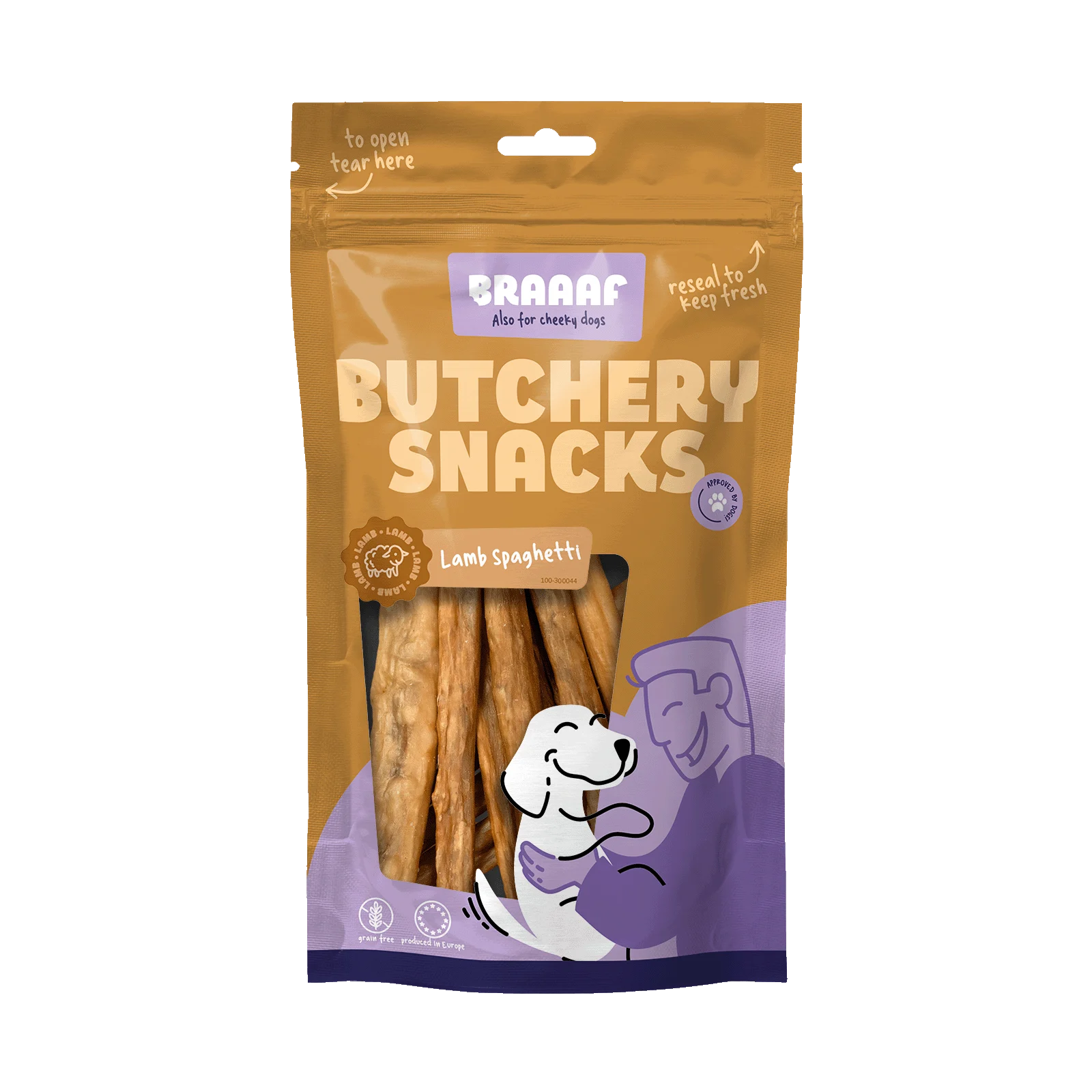 Gustare pentru câini Lamsspaghetti, 85 g – Braaaf Butchery - imagine 1