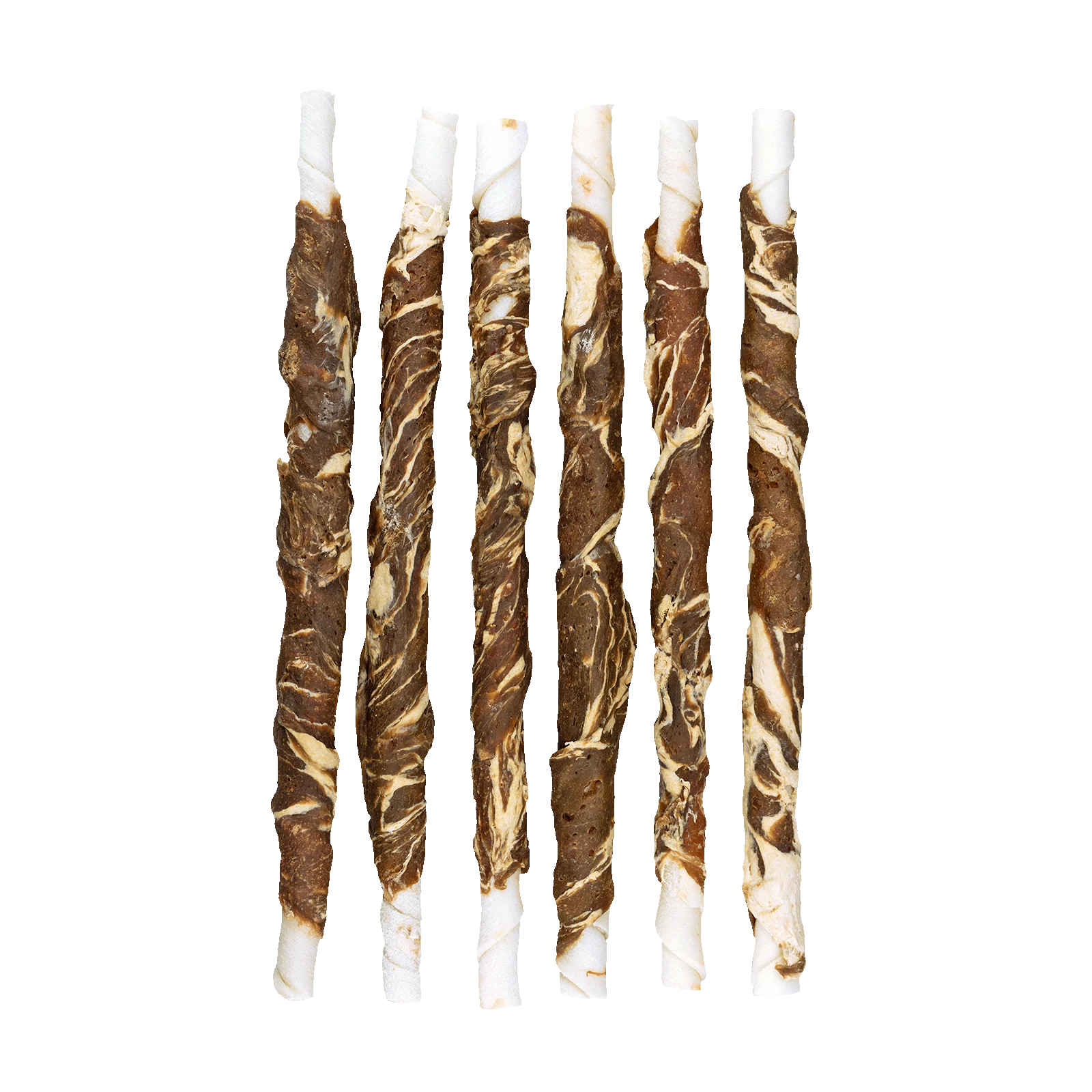 Recompensă de ros din piele de bivol cu miel și pește, 21 cm, 6 bucăți – Braaaf Rawhide Twister - imagine 3