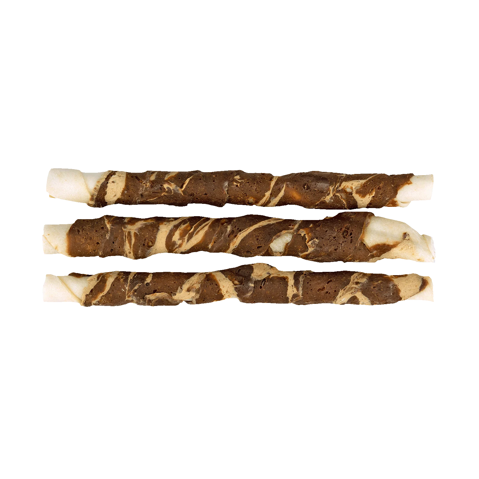 Gustare de ros din piele de bivol cu miel și pește, 21 cm, 3 bucăți – Braaaf Rawhide Twister - imagine 2