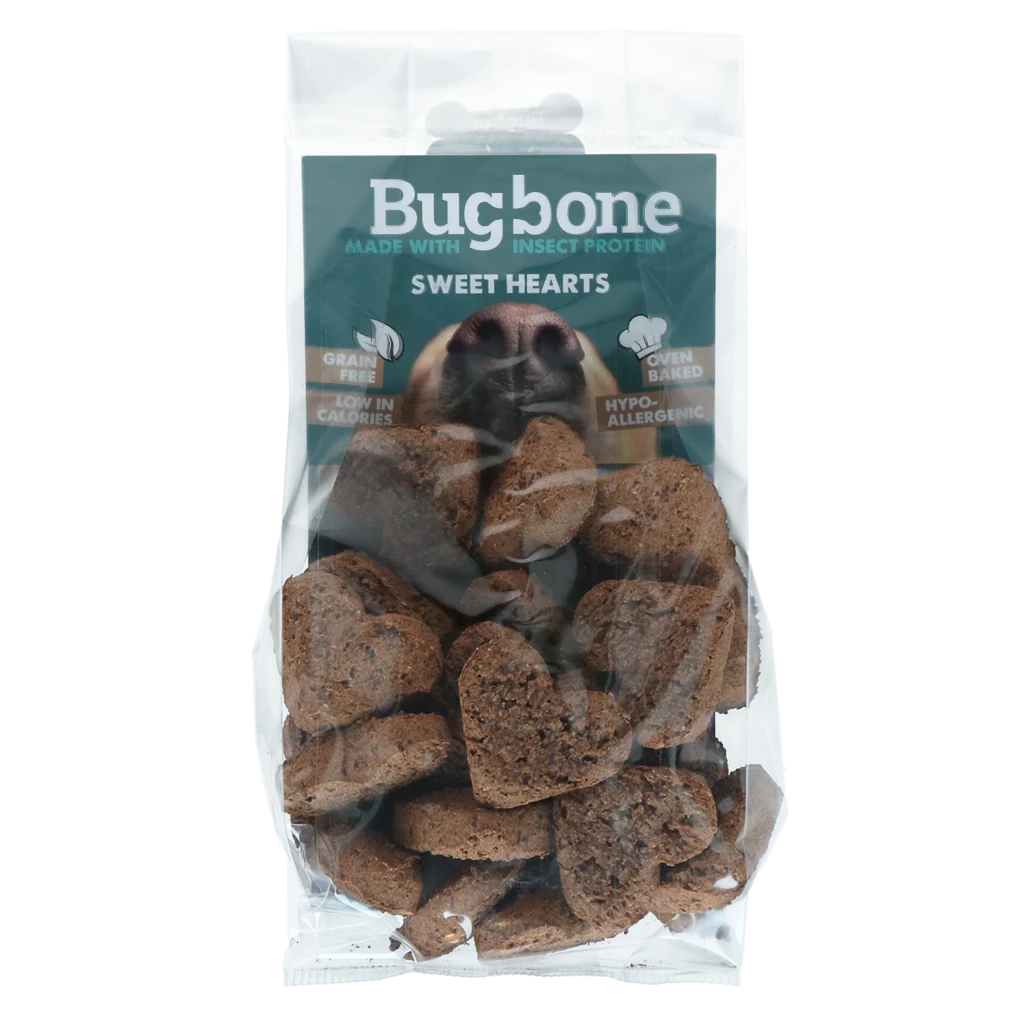 Gustare pentru câini cu proteine din insecte, 24 de bucăți de 7,5 g – Bugbone Sweethearts - imagine 1