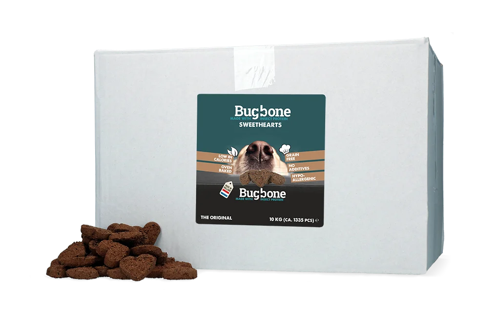 Recompense pentru câini cu proteină din insecte, ambalaj mare 10 kg – Bugbone Sweethearts - imagine 1