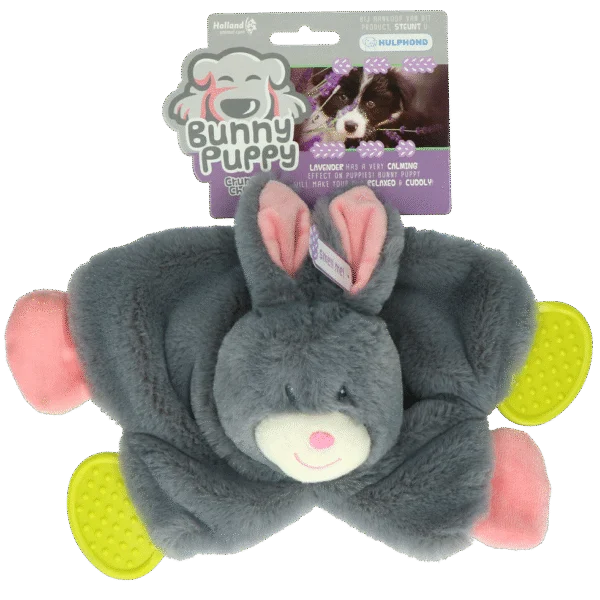 Jucărie de pluș pentru câini, iepuraș cu chițăitor pentru căței – Bunny Puppy Crunchy Chew