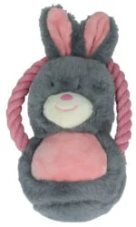 Jucărie de pluș în formă de iepure, cu chițăitoare – Bunny Puppy Ropey Swing - imagine 4