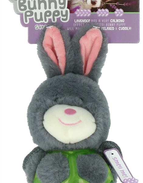 Jucărie de pluș pentru câini în formă de iepure, cu chițăitoare – Bunny Puppy Strappy