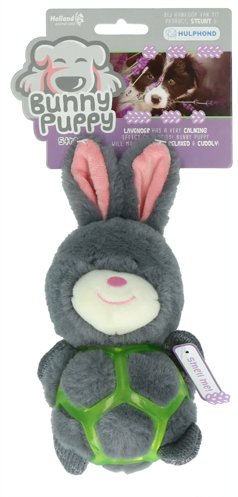 Jucărie de pluș pentru câini în formă de iepure, cu chițăitoare – Bunny Puppy Strappy - imagine 1