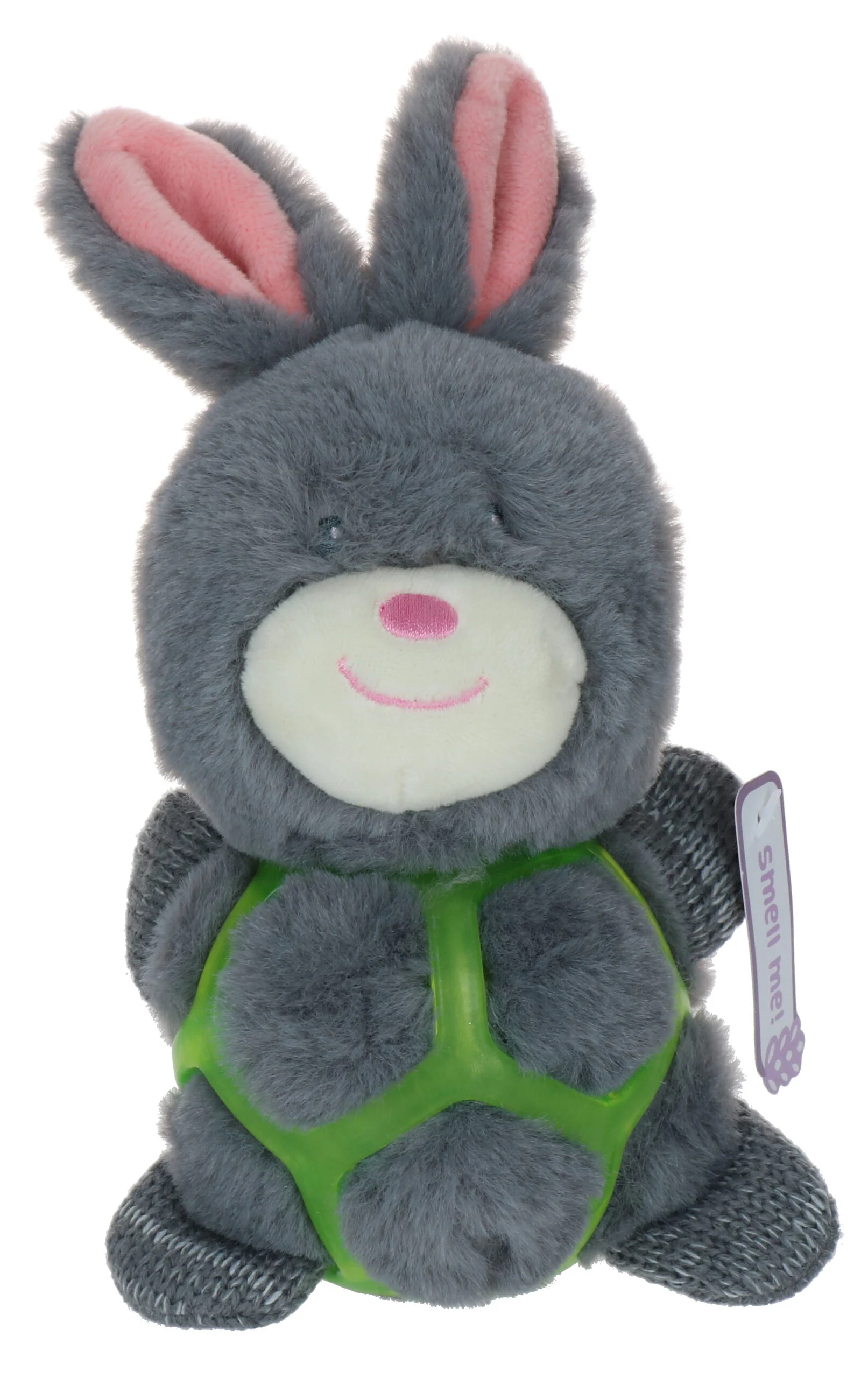 Jucărie de pluș pentru câini în formă de iepure, cu chițăitoare – Bunny Puppy Strappy - imagine 4