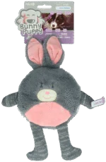 Jucărie de pluș pentru câini în formă de iepure, cu chițăitoare – Bunny Puppy Flat Rabbit