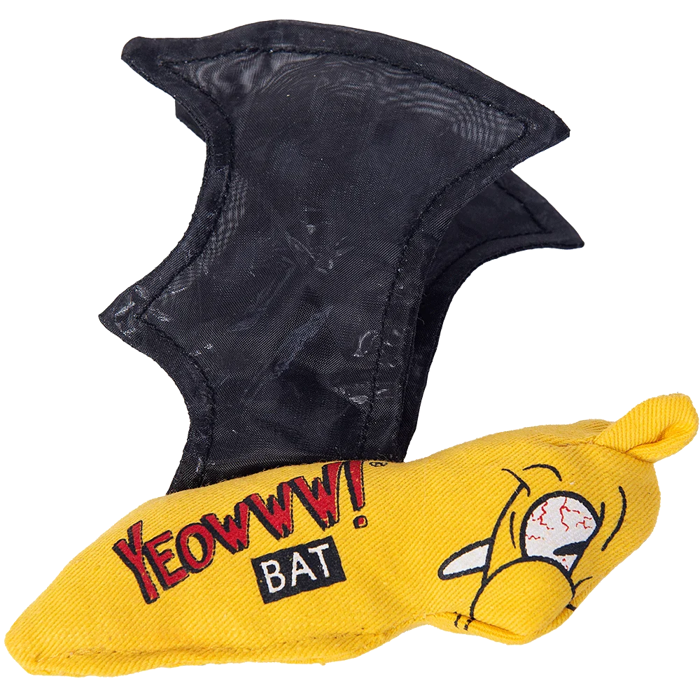 Jucărie liliac pentru pisici cu iarba mâței și aripi foșnitoare – Yeowww! Cat Bat - imagine 3