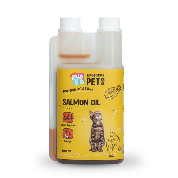 Ulei de somon pentru pisici cu omega 3 și omega 6, 500 ml – Excellent Pets Cat Salmon Oil
