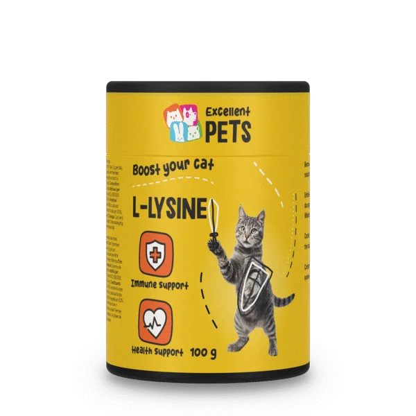 Pulbere de lizină pentru pisici cu vitamina B6, 100 g – Excellent Pets L-Lysine