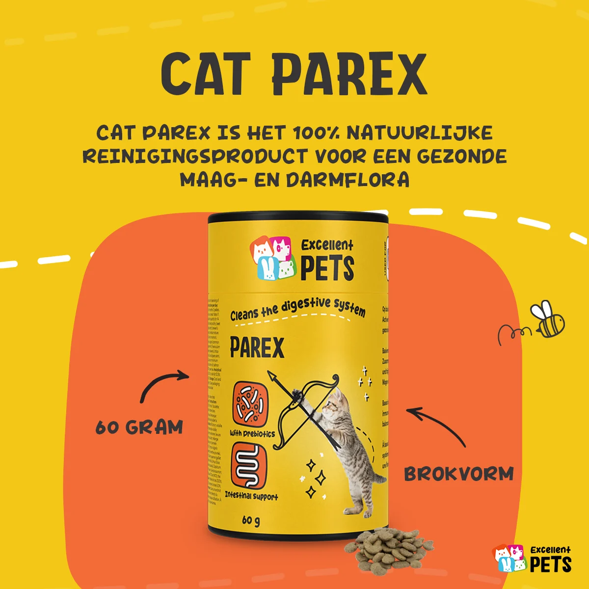 Supliment pentru pisici sub formă de crochete cu prebiotice, 60 g – Excellent Pets Cat Parex - imagine 5