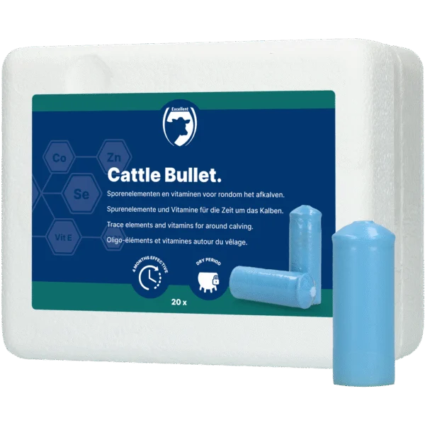 Bolus mineral pentru bovine hrănite cu iarbă, în perioada fătării, 20 de bucăți – Excellent Cattle Bullet