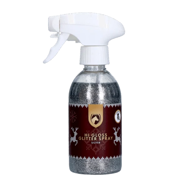 Spray cu sclipici pentru cai, argintiu, 250 ml – Excellent Horse Christmas Hi Gloss Glitter Spray