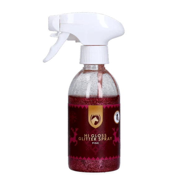 Spray cu sclipici pentru cai, roz, 250 ml – Excellent Horse Christmas Hi Gloss Glitter Spray