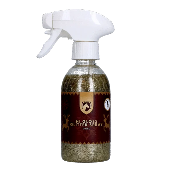 Spray cu sclipici pentru cai, auriu, 250 ml – Excellent Horse Christmas Hi Gloss Glitter Spray