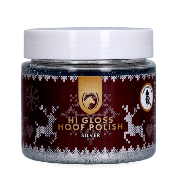 Lac cu sclipici pentru copite, argintiu, 150 ml – Excellent Horse Christmas Hi Gloss Hoof Polish