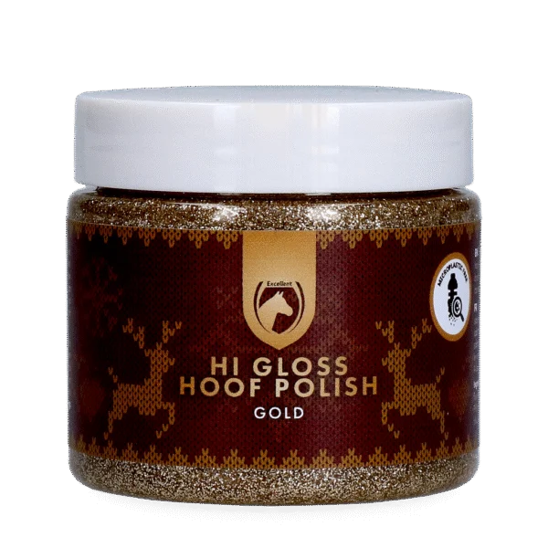 Lac cu sclipici auriu pentru copite, 150 ml – Excellent Horse Christmas Hi Gloss Hoof Polish