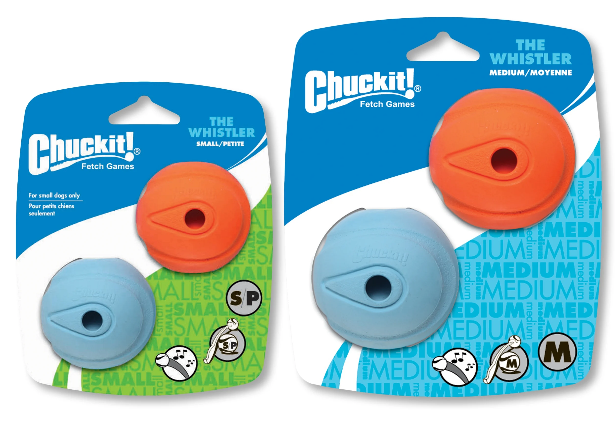 Mingi pentru câini cu fluier, S, ø 5 cm, 2 bucăți – Chuckit! The Whistler - imagine 5
