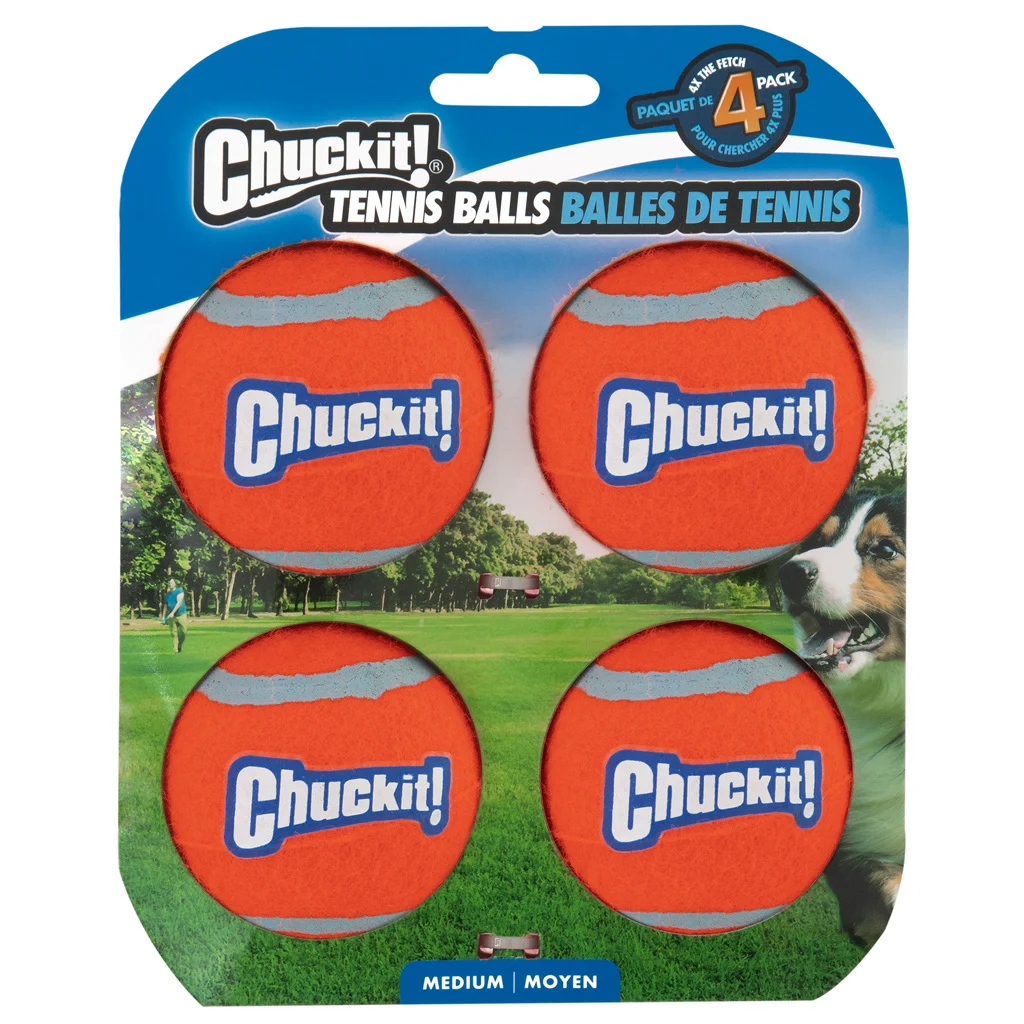 Minge de tenis pentru câini M, ø 6 cm, 4 bucăți, plutitoare – Chuckit! Tennis Ball - imagine 1