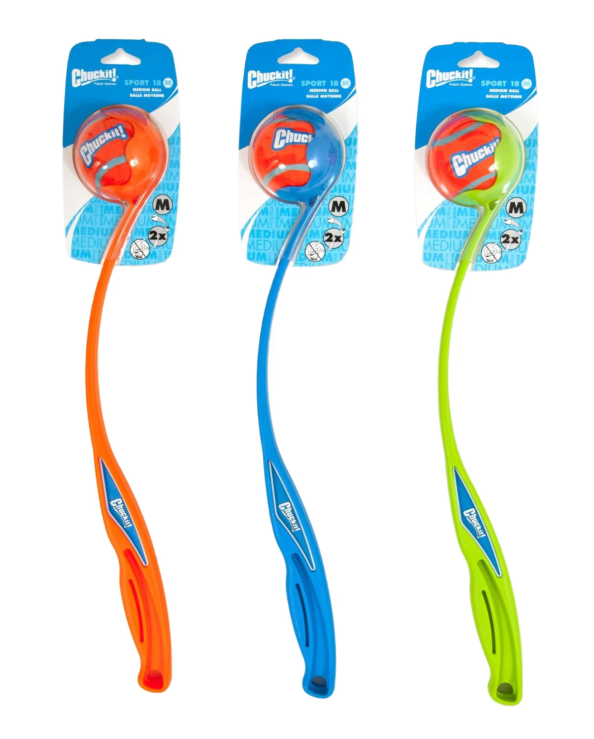 Aruncător pentru mingi de câine M cu minge de tenis, 45 cm – Chuckit! Sport Launcher - imagine 1
