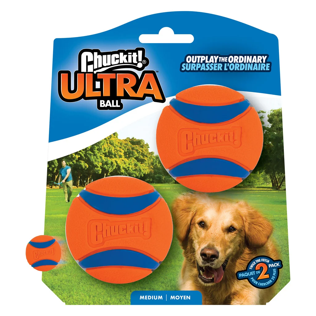 Minge din cauciuc pentru câini M, ø 6 cm, 2 bucăți – Chuckit! Ultra Ball - imagine 1