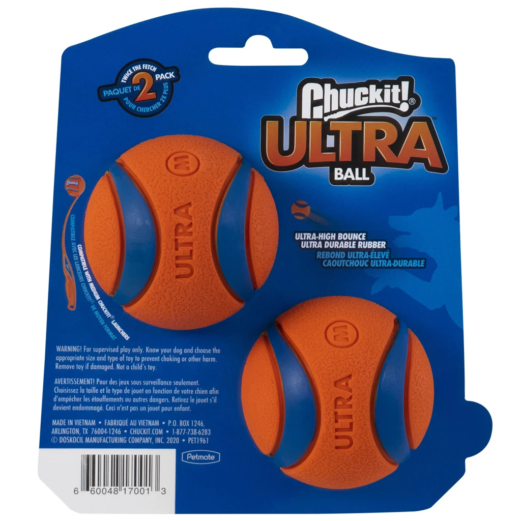 Minge din cauciuc pentru câini M, ø 6 cm, 2 bucăți – Chuckit! Ultra Ball - imagine 2