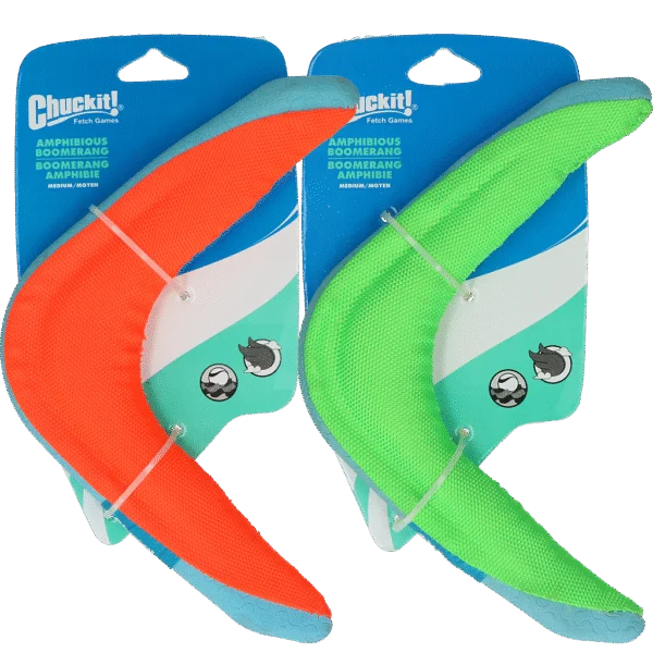 Boomerang pentru câini M, plutitor, culori asortate verde sau portocaliu – Chuckit! Amphibious Boomerang