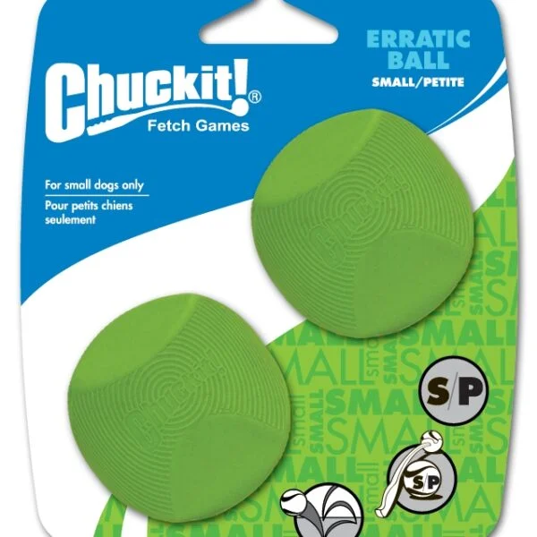 Minge pentru câini din cauciuc, cu formă angulară, S 5 cm, 2 bucăți – Chuckit! Erratic Ball