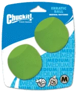 Minge pentru câini din cauciuc, cu formă angulară, M 6 cm, 2 bucăți – Chuckit! Erratic Ball