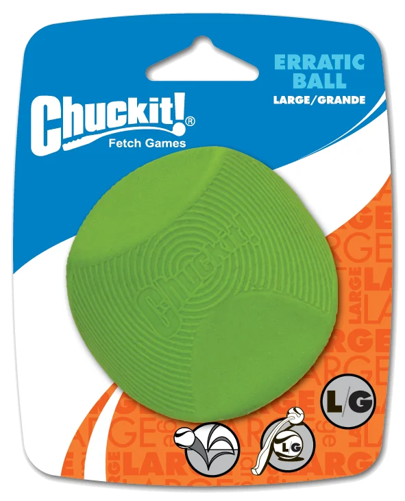 Minge pentru câini din cauciuc, cu formă angulară, L 7 cm – Chuckit! Erratic Ball - imagine 1