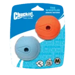 Minge pentru câini cu sunet de fluierat M, ø 6 cm, 2 bucăți – Chuckit! The Whistler