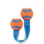 Jucărie de tras pentru câini cu 2 mingi de tenis și panglică din nailon, ø 5 cm – Chuckit! Ultra Duo Tug S - imagine 2