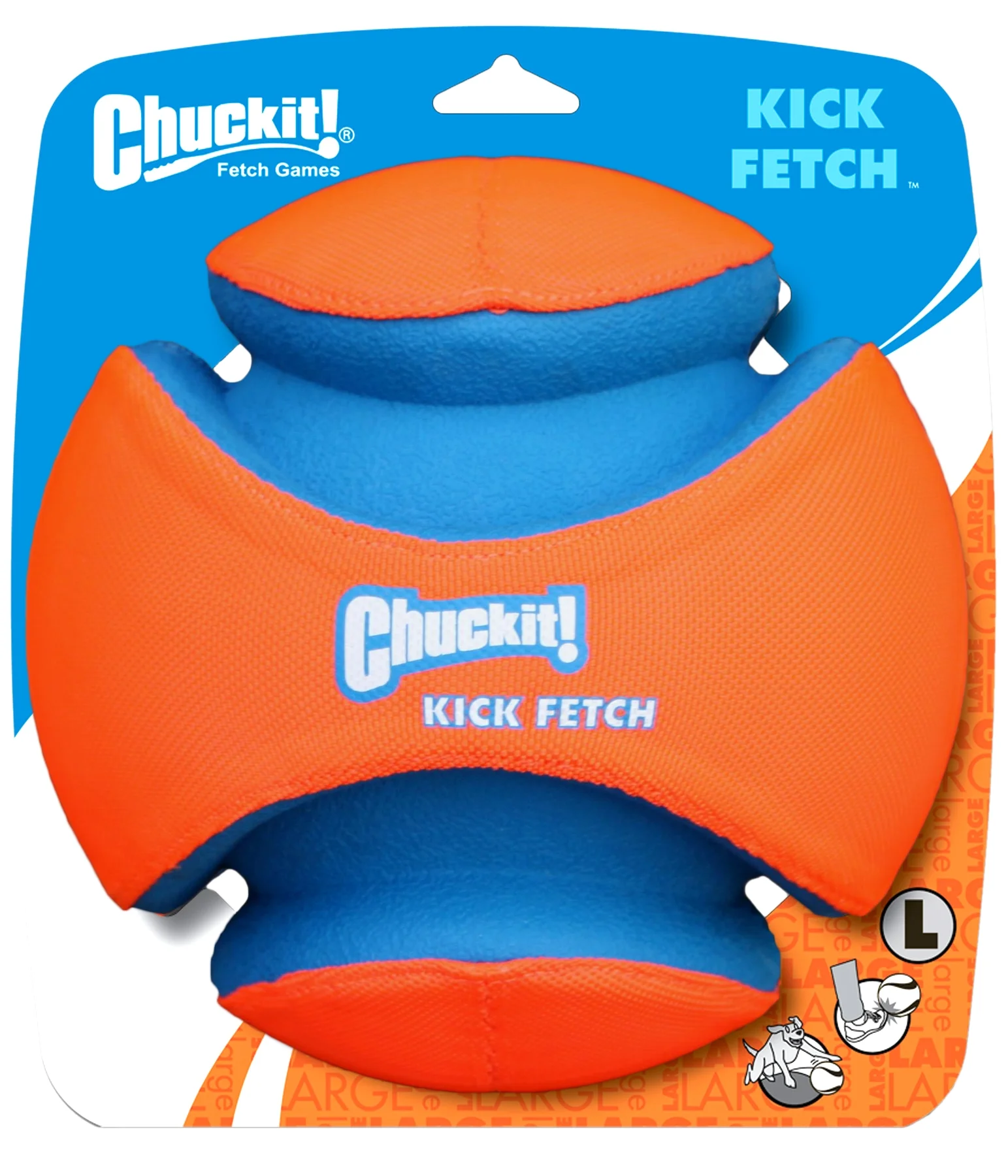 CHUC2512011.jpg Minge de fotbal pentru câini cu adâncituri din cauciuc, Ø 19 cm – Chuckit! Kick Fetch Dog L - imagine 1