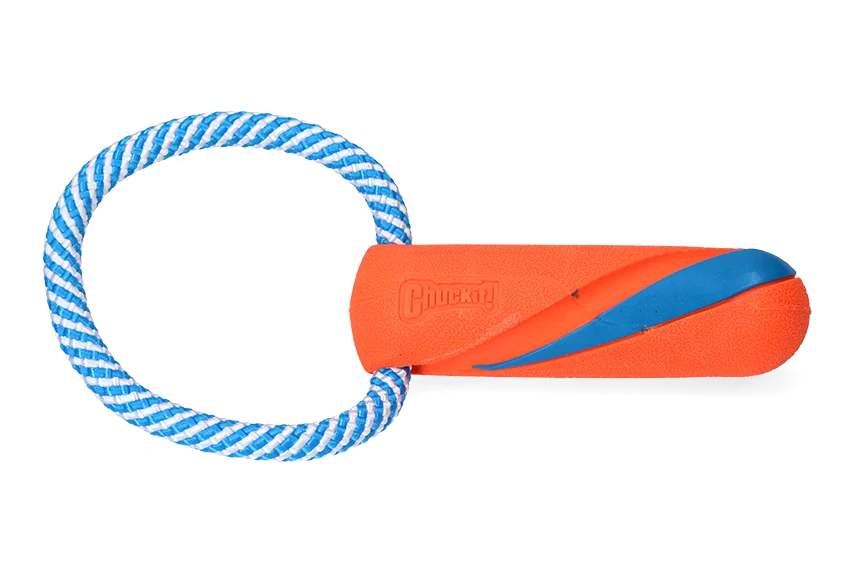 Jucărie pentru tras pentru câini, cu frânghie, plutitoare, 17 cm, ø 6 cm – Chuckit! Ultra Bumper Tug - imagine 3