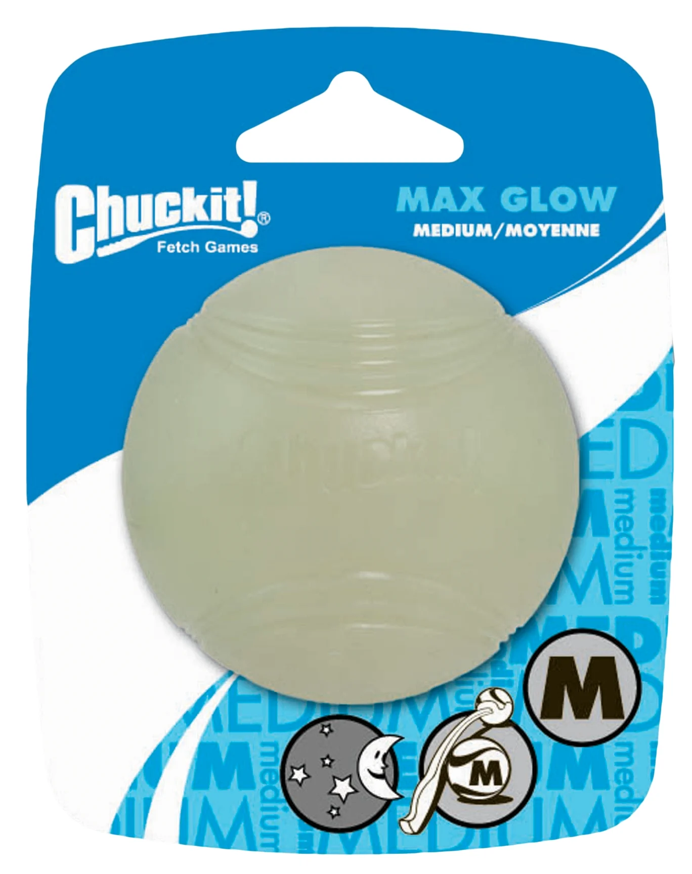 Minge din cauciuc pentru câini, luminoasă, Ø 6 cm – Chuckit! Max Glow M - imagine 1