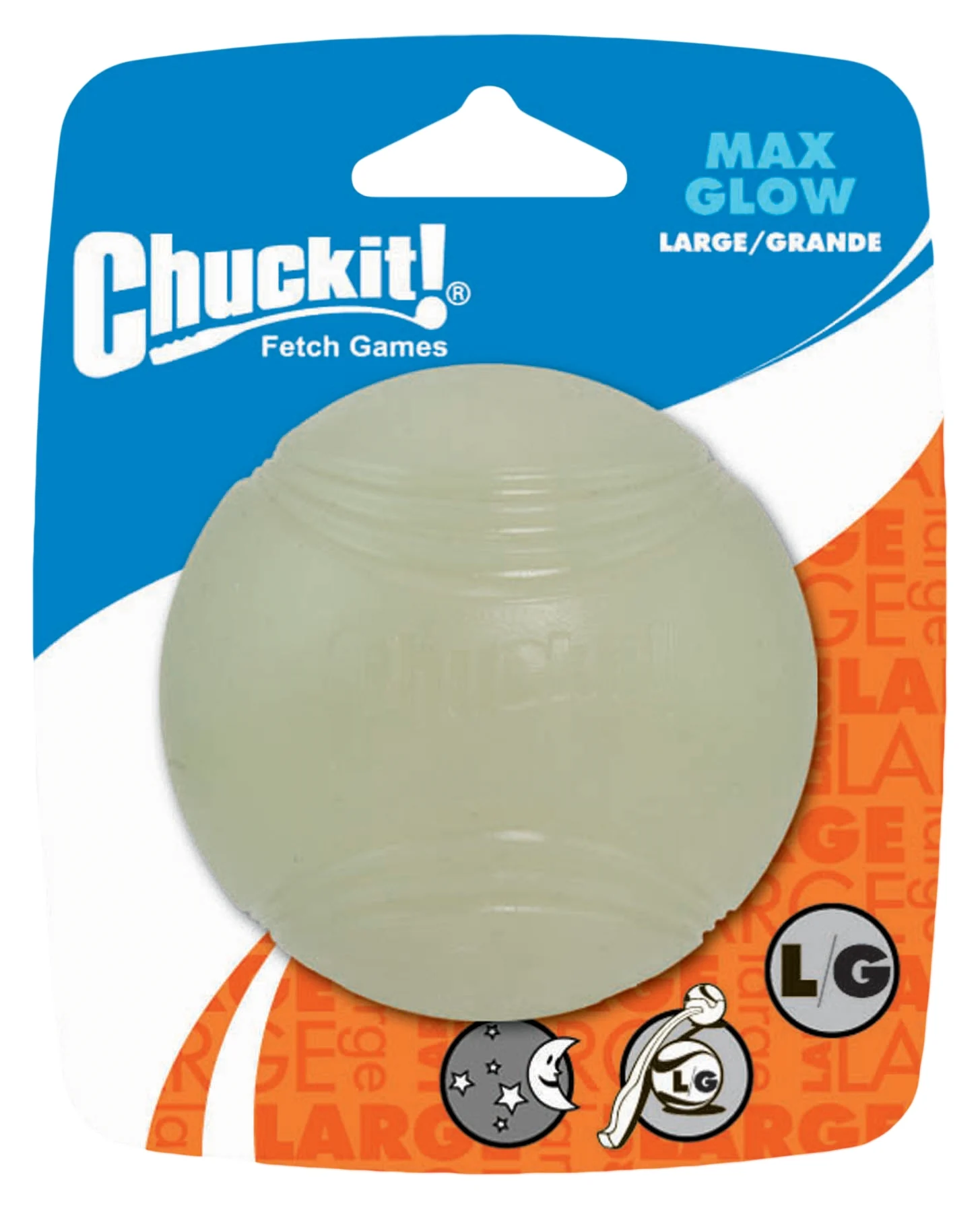 Minge din cauciuc pentru câini, luminoasă, Ø 7 cm – Chuckit! Max Glow L - imagine 1