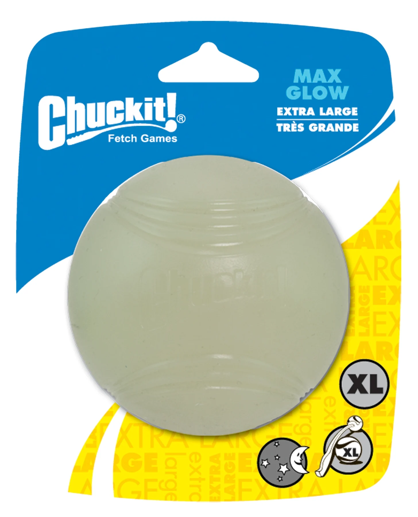 Minge din cauciuc pentru câini, luminoasă, Ø 9 cm – Chuckit! Max Glow XL - imagine 1