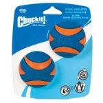 Minge pentru câini din cauciuc cu chițăitoare, M, ø 6 cm, 2 bucăți – Chuckit! Ultra Squeaker Ball