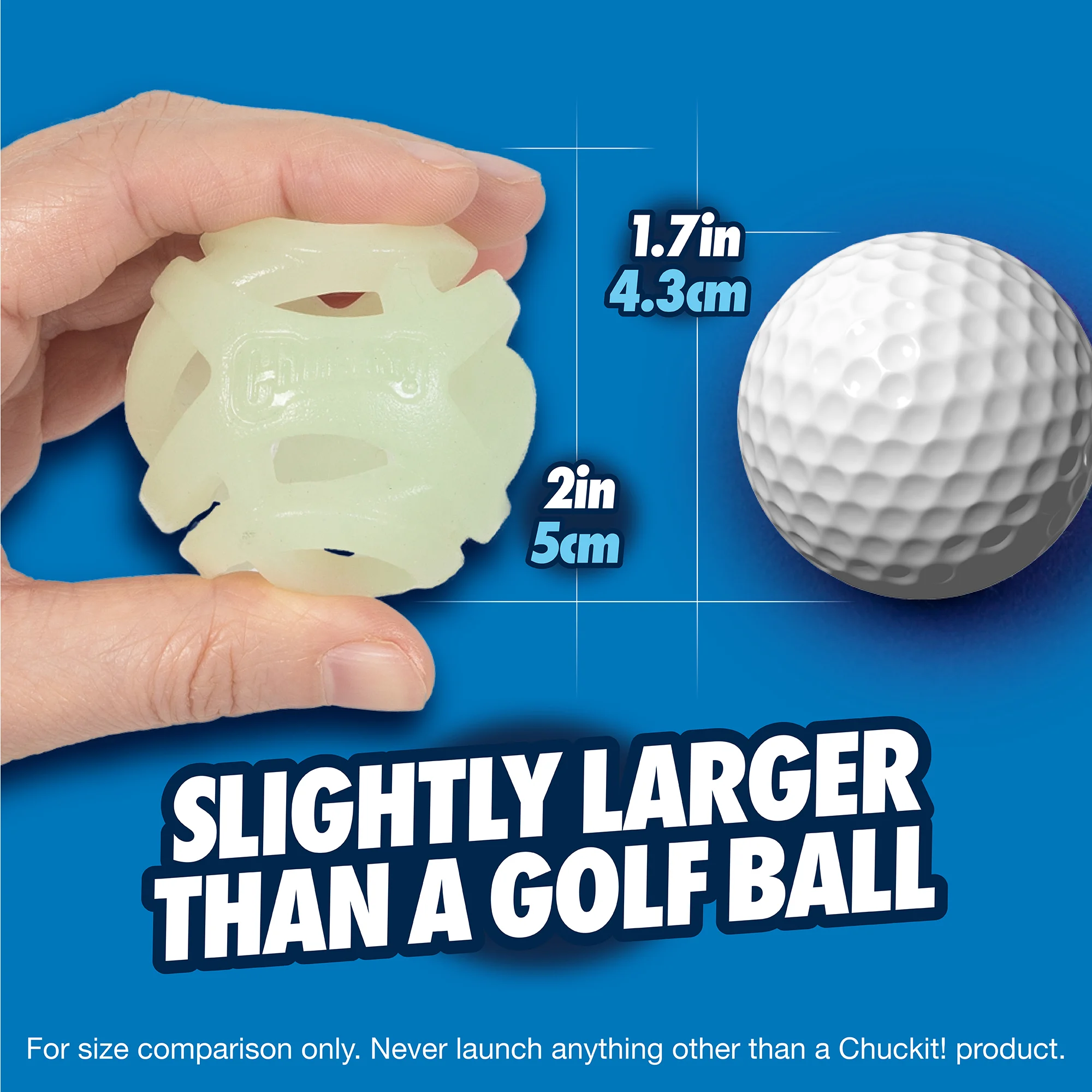 Minge luminoasă pentru câini S, plutitoare, 4,5 cm, 2 bucăți – Chuckit! Air Glow Fetch Ball - imagine 6