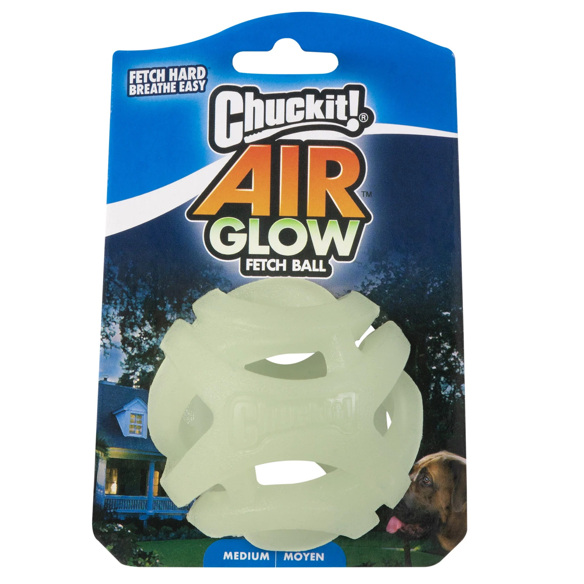 Minge luminoasă pentru câini, mărimea M, plutitoare, 6 cm – Chuckit! Air Glow Fetch Ball - imagine 1
