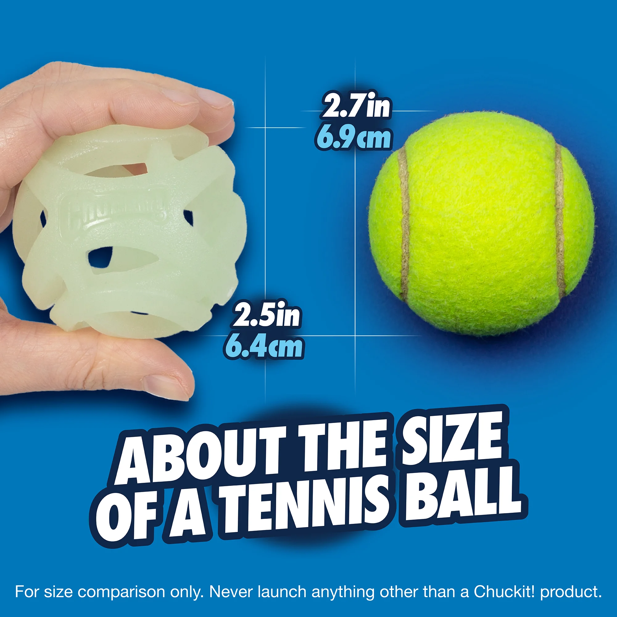 Minge luminoasă pentru câini, mărimea M, plutitoare, 6 cm – Chuckit! Air Glow Fetch Ball - imagine 6
