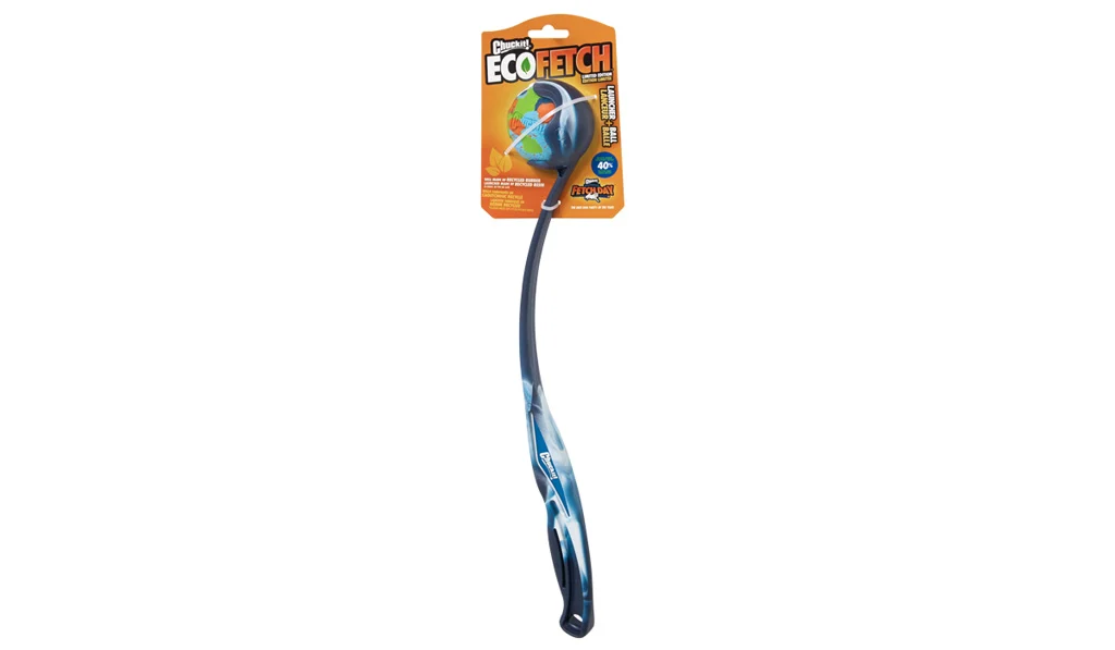 Aruncător de mingi cu minge și mâner ergonomic, 45,7 cm – Chuckit! Eco Fetch Launcher + Ball - imagine 1