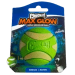 Minge pentru câini cu squeaker, luminoasă, Ø 6 cm – Chuckit! Max Glow Ultra Squeaker Ball M