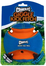 Minge pentru câini cu sunet și zone de mușcare din cauciuc, Ø 14 cm – Chuckit! Giggle Kick Fetch