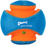 Minge pentru câini cu sunet și zone de mușcare din cauciuc, Ø 14 cm – Chuckit! Giggle Kick Fetch - imagine 2