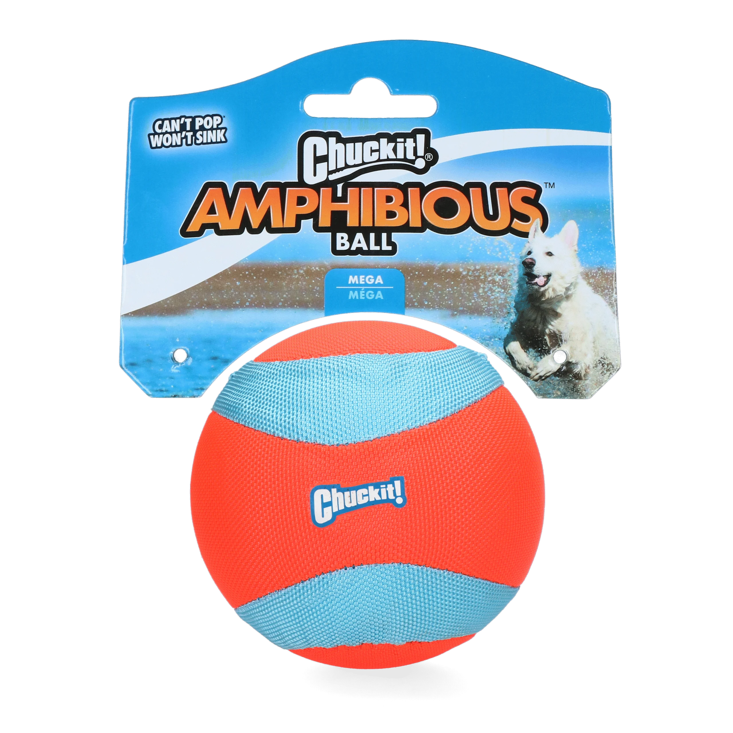 Minge mare plutitoare pentru câini, portocalie, 11,5 cm – Chuckit! Amphibious Mega Ball - imagine 1