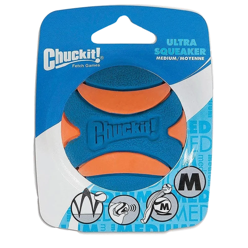Minge de cauciuc pentru câini cu fluier, M, ø 6 cm, 1 bucată – Chuckit! Ultra Squeaker Ball - imagine 1