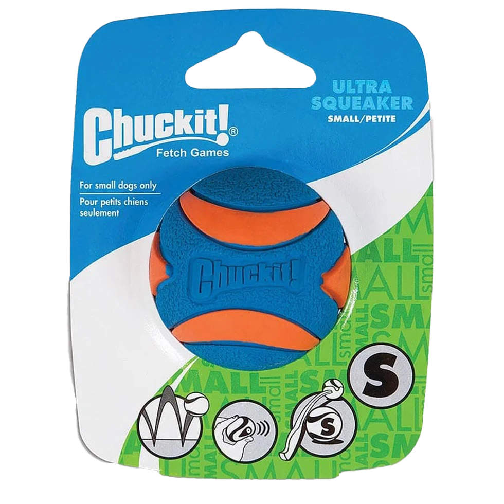 Minge de cauciuc pentru câini cu chițăitoare, S, ø 5 cm, 1 bucată – Chuckit! Ultra Squeaker Ball - imagine 1