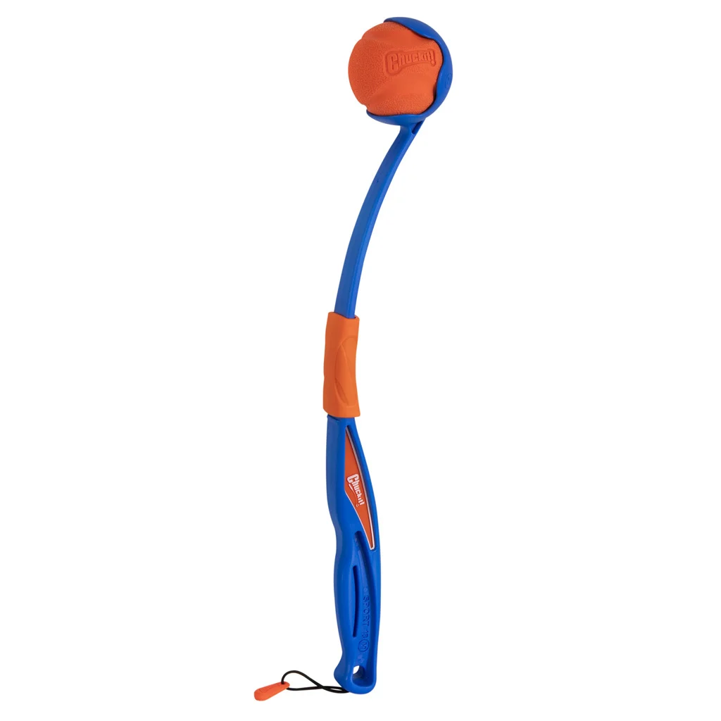 Aruncător pentru mingi cu minge de cauciuc, pliabil, 46 cm desfăcut – Chuckit! Fetch & Fold Launcher Mini - imagine 1