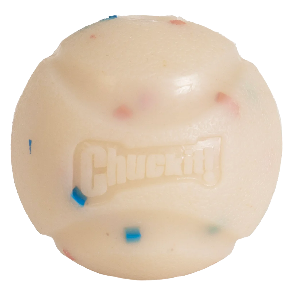 Minge pentru câini cu aromă de vanilie, M 6 cm – Chuckit! Birthday Fetch Ball - imagine 3